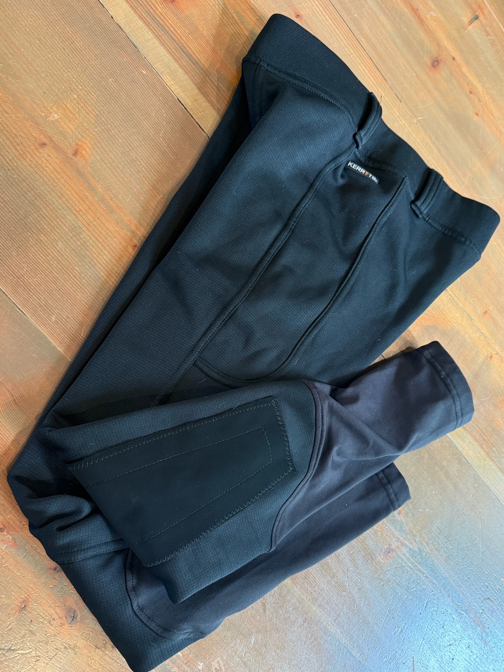 Kerrits Black Winter Fleece Riding Breeches with Knee Patch